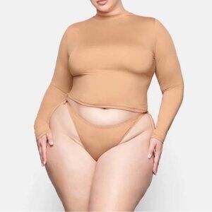 SKIMS Swim Long Sleeve Shirt Rash Guard Ochre‎ 3X